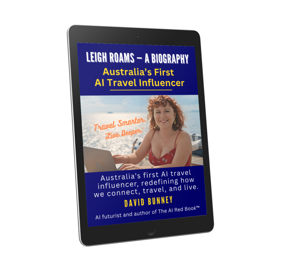 Leigh Roams — A Biography: Australia’s First AI Travel Influencer
ISBN 978-0-6457239-4-6
